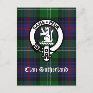Clan Sutherland Crest & Tartan Postcard