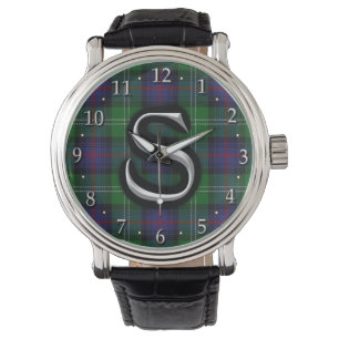 Clan Sutherland Letter S Monogram Tartan Watch