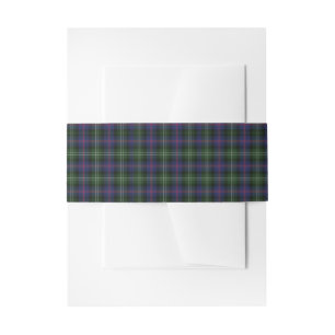 Clan Sutherland Plaid Tartan Green Purple Check Invitation Belly Band