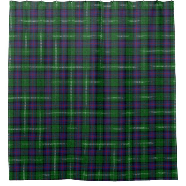 Clan Sutherland Scottish Heritage Tartan Shower Curtain (Front)