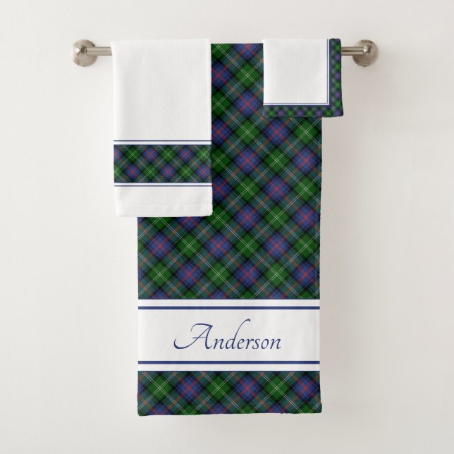 Clan Sutherland Tartan Bath Towel Set (Insitu)
