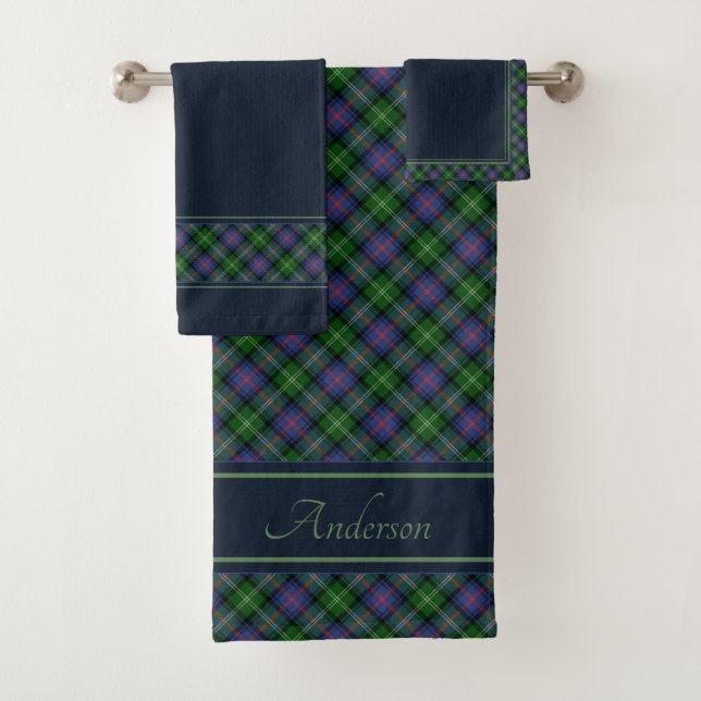 Clan Sutherland Tartan Bath Towel Set (Insitu)