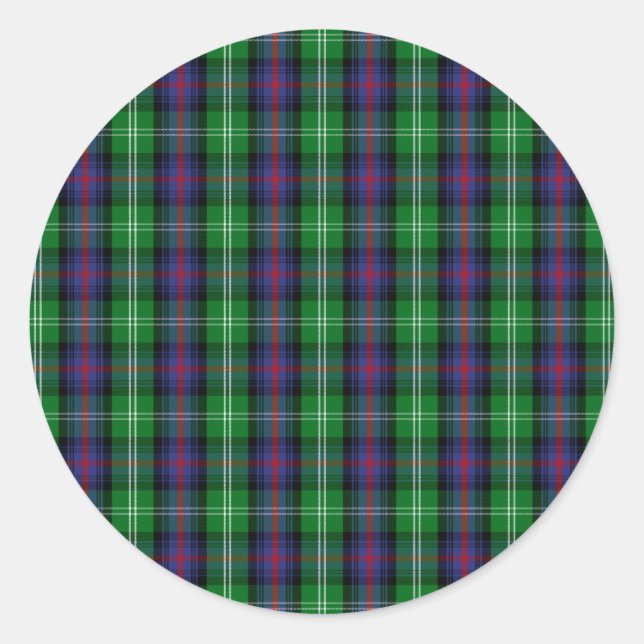 Clan Sutherland Tartan Classic Round Sticker (Front)