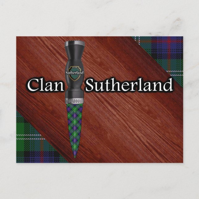 Clan Sutherland Tartan Sgian Dubh Blade Postcard (Front)