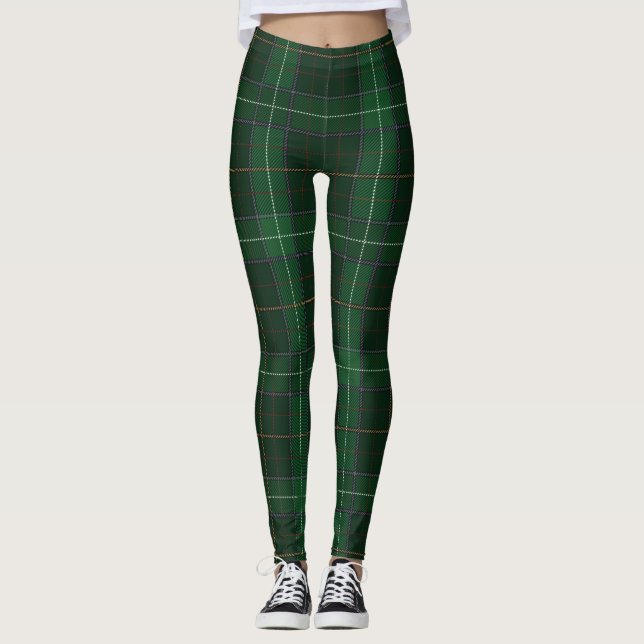 Clan Tartan Scottish Walsh Plaid Leggings (Front)