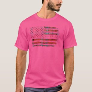 Clan tewart of Galloway Scottish tartan US flag Sc T-Shirt