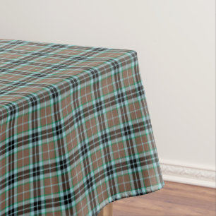 Clan Thompson Brown and Blue Hunting Tartan Tablecloth