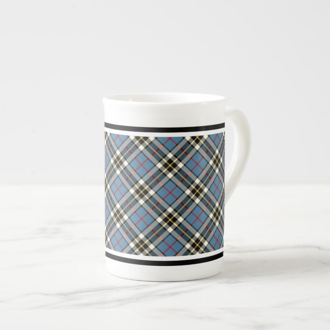 Clan Thompson Dress Tartan Light Blue Plaid Bone China Mug (Front Right)
