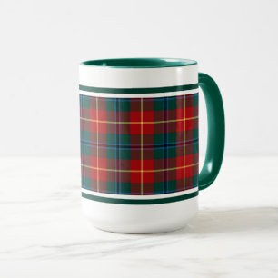 Clan Turnbull Tartan Forest Green and Red Plaid Mug