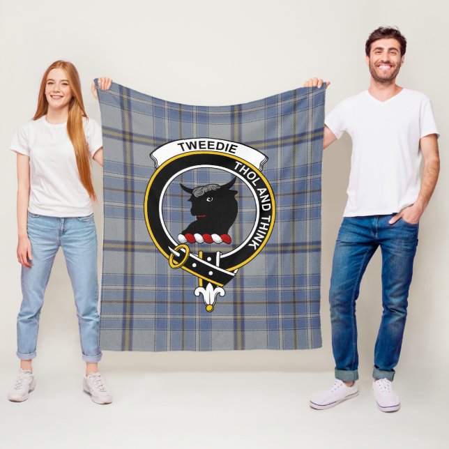 Clan Tweedie Tartan Plaid Fleece Blanket (In Situ)