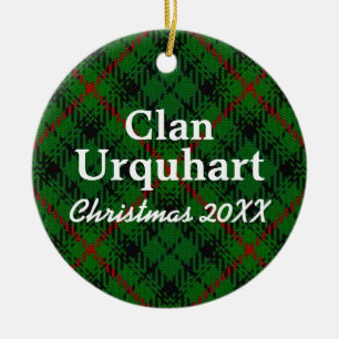 Clan Urquhart Scottish Tartan Ceramic Tree Decoration