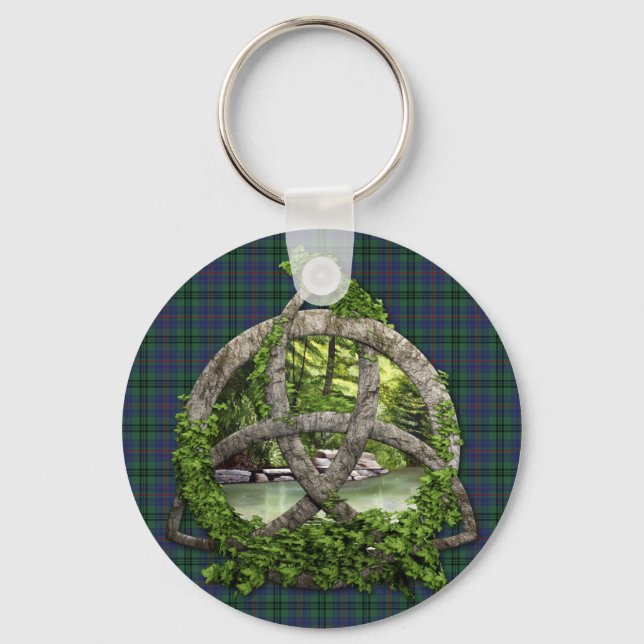 Clan Walker Tartan Celtic Trinity Key Ring (Front)