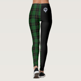 Clan Wallace Crest & Hunting Tartan / Black Leggings