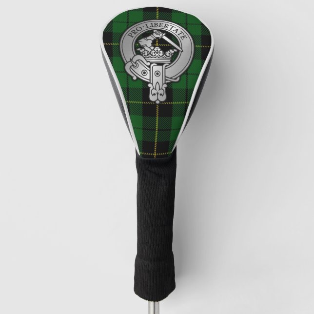Clan Wallace Crest & Hunting Tartan Golf Head Cover (Front)