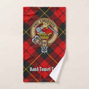 Clan Wallace Crest over Tartan Bath Towel Set
