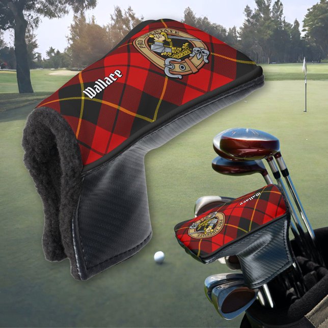 Clan Wallace Crest over Tartan Golf Head Cover (Creator Uploaded)