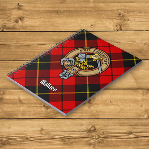 Clan Wallace Crest over Tartan Notebook