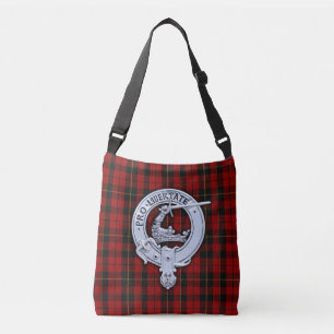 Clan Wallace Crest & Tartan Crossbody Bag