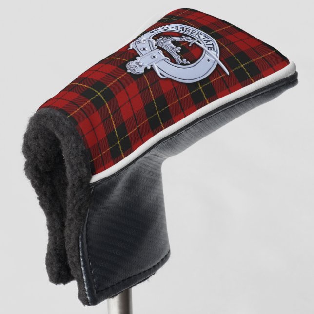 Clan Wallace Crest & Tartan Golf Head Cover (3/4 Front)