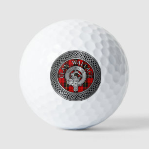 Clan Wallace Crest & Tartan Knot Golf Balls