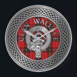 Clan Wallace Crest & Tartan Knot Large Clock<br><div class="desc">Clan Wallace Crest & Tartan Knot</div>