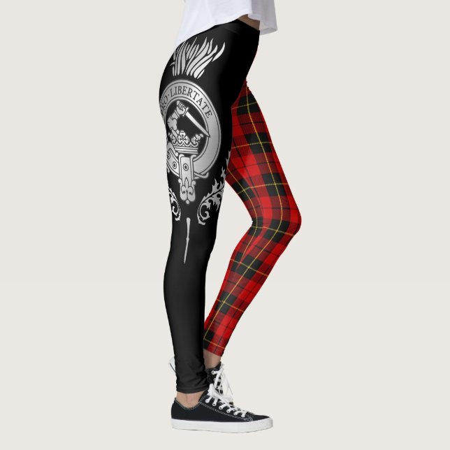 Clan Wallace Crest & Tartan Leggings (Right)
