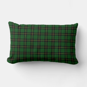 Clan Wallace Green and Black Hunting Tartan Lumbar Cushion