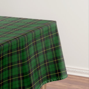 Clan Wallace Green and Black Hunting Tartan Tablecloth