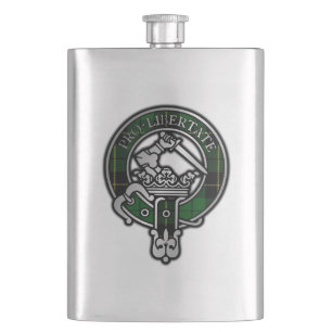 Clan Wallace Hunting Tartan Crest Hip Flask