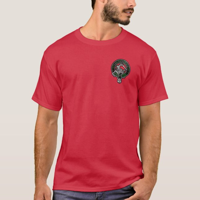 Clan Wallace Hunting Tartan Crest  T-Shirt (Front)