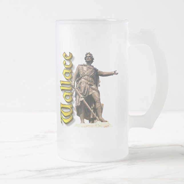 Clan Wallace Old Scotland Frosted Glass Beer Mug (Right)