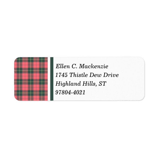 Clan Wallace Pink and Dark Green Weathered Tartan (Front)