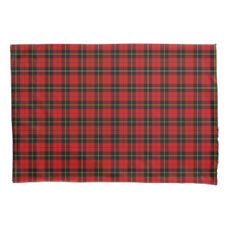 Clan Wallace Red and Black Scottish Plaid Pillowcase