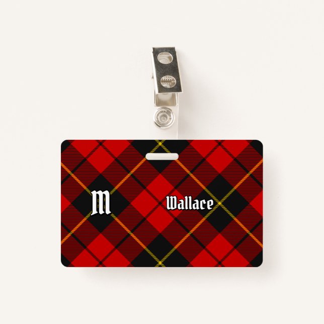 Clan Wallace Tartan Badge ID Badge (Front with Clip)