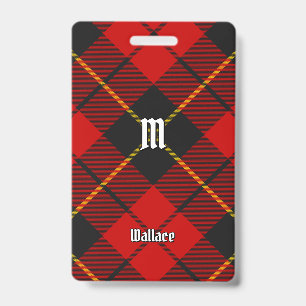 Clan Wallace Tartan Badge ID Badge