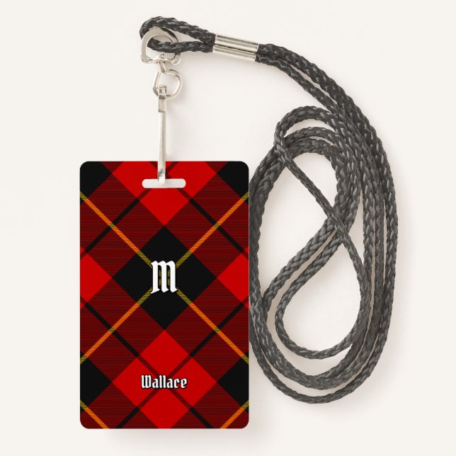 Clan Wallace Tartan Badge ID Badge (Front with Lanyard)