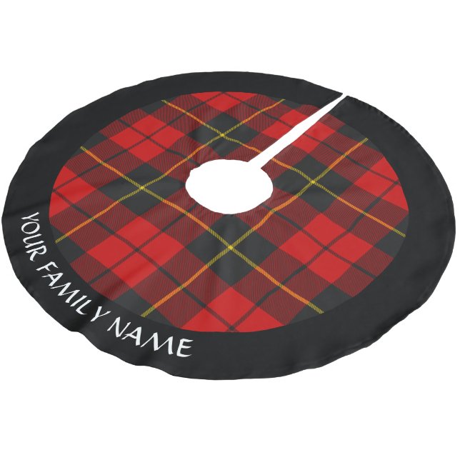 Clan Wallace Tartan Brushed Polyester Tree Skirt (Angled)
