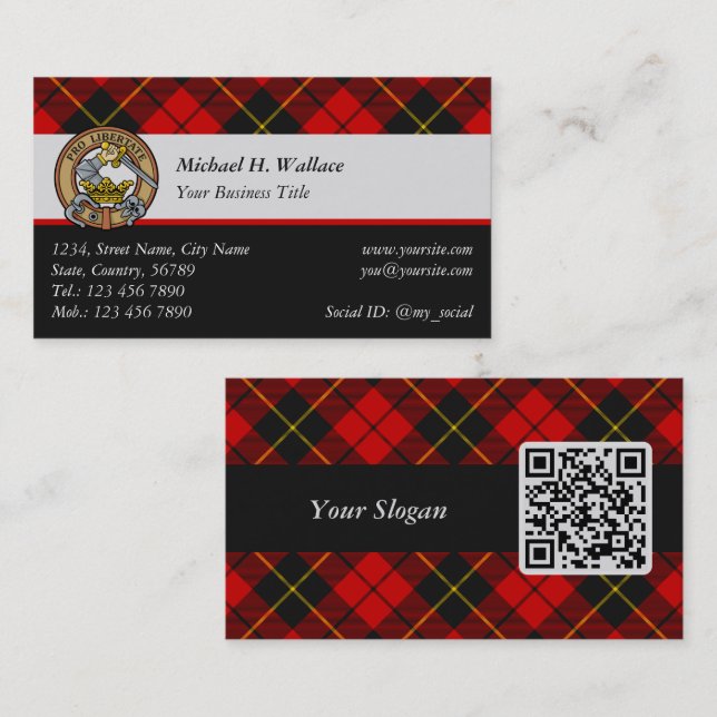 Clan Wallace Tartan Business Card (Front/Back)