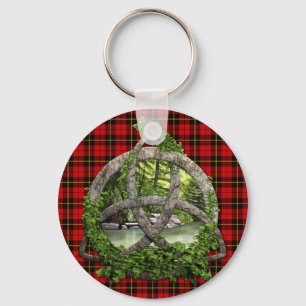 Clan Wallace Tartan Celtic Trinity Key Ring