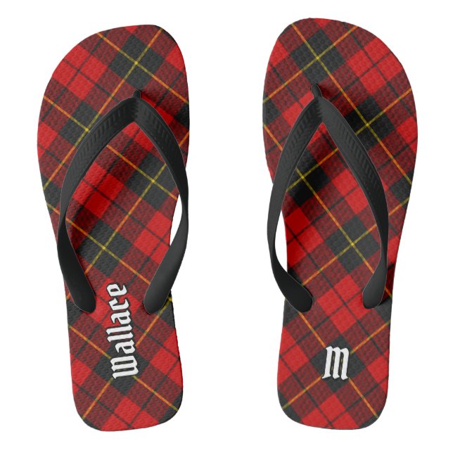 Clan Wallace Tartan Flip Flops (Footbed)