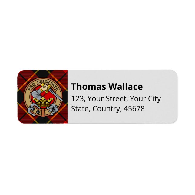 Clan Wallace Tartan Label (Front)
