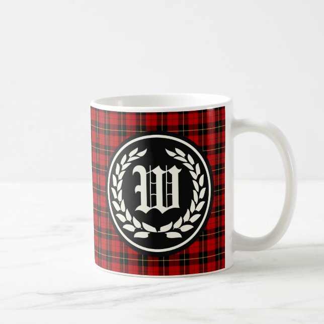 Clan Wallace Tartan Monogram Coffee Mug (Right)