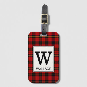 Clan Wallace Tartan Monogrammed Luggage Tag