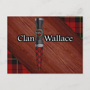 Clan Wallace Tartan Sgian Dubh Blade Postcard