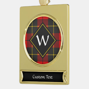 Clan Wallace Tartan Silver Plated Banner Ornament