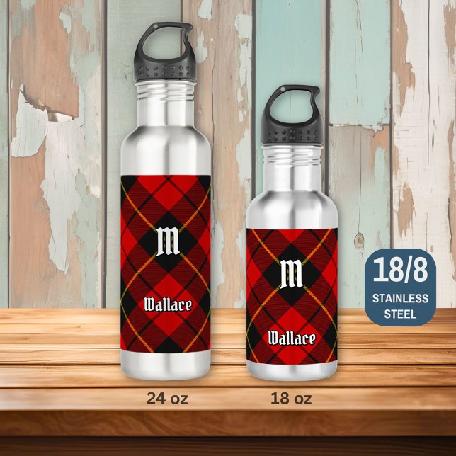 Clan Wallace Tartan Stainless Steel Water Bottle (Creator Uploaded)