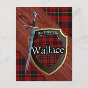 Clan Wallace Tartan Sword & Shield Postcard