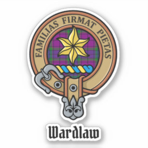 Clan Wardlaw Crest over Tartan