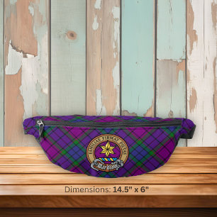 Clan Wardlaw Crest over Tartan Bum Bags