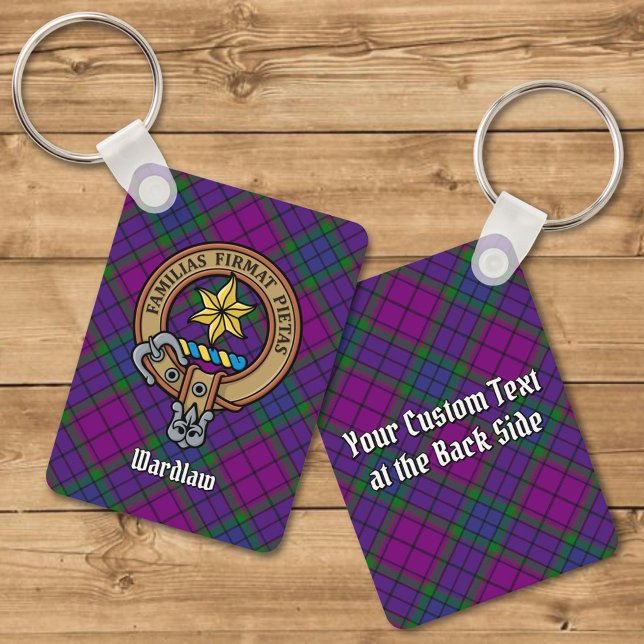 Clan Wardlaw Crest over Tartan Key Ring (Creator Uploaded)